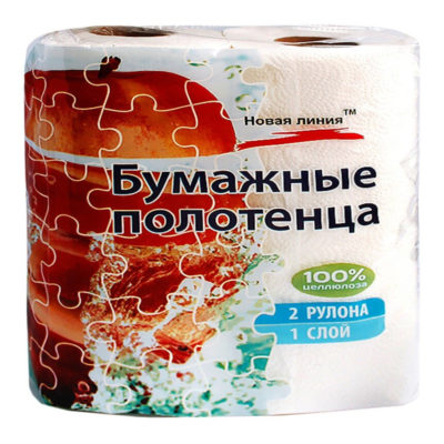 Полотенце бумажное 1 слой 2 рулона New Line