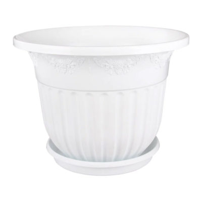 Горшок-кашпо ЛОЗАННА 40л с поддоном (белый)