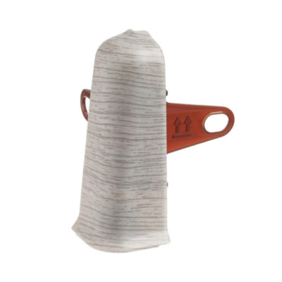 Угол наружный с крепежом д/плинтуса 70 мм Деконика Ясень серый 253