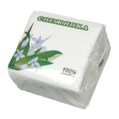 Салфетки Снежинка 100шт белые 24*24