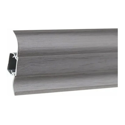 Плинтус Winart 58 Серебристый жемчуг 855 с кабель каналоми мягким краем