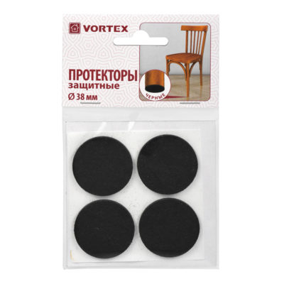 Протекторы защитные из фетра 38*38мм черные VORTEX