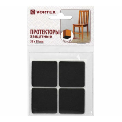 Протекторы защитные из фетра d=38мм черные VORTEX