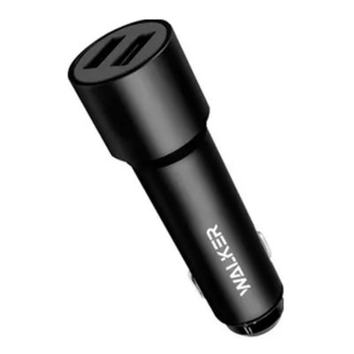 Блок питания автомобильный 2 USB выхода удлин.корпус черный