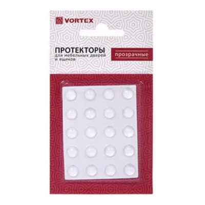 Протекторы д/меб. дверей и ящиков из ПВХ d=9мм прозрачн. VORTEX