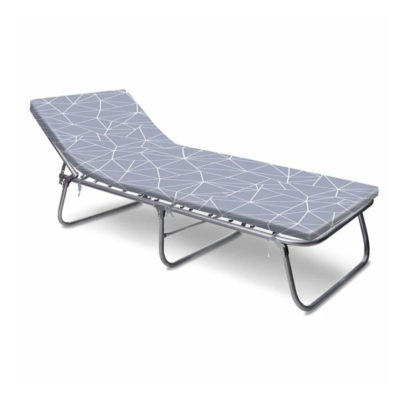 Кровать раскладная РК4-М/4 (линии на сером) с мягким матрасом НИКА