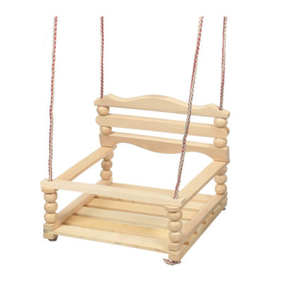 Качели детские подвесные деревянные усиленные с плоским основанием