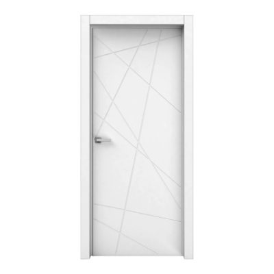 Дверь Паутинка белоснежная шагрень 80*200 (AL-black)