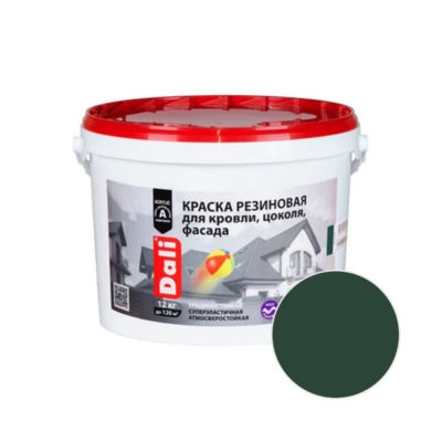 Краска резиновая Dali зеленый мох RAL6005 6кг