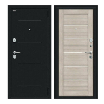 Дверь Bravo R-2 Техно Kale Cappuccino Veralinga/Букле Черное 205*86 Правая