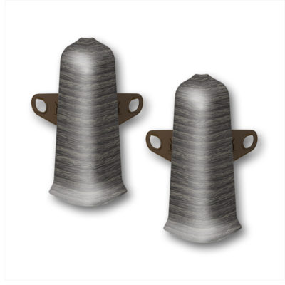 Угол наружный с крепежом д/плинтуса 70 мм Деконика Каштан серый 352