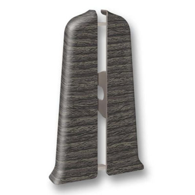 Торцевые (пара) д/плинтуса 70 мм Деконика Каштан серый 352