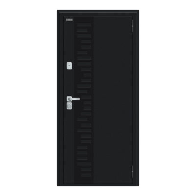 Дверь Bravo Thermo-2 Техно Декор-2 Cappuccino Veralinga WP/Букле черное 205*86 Левая