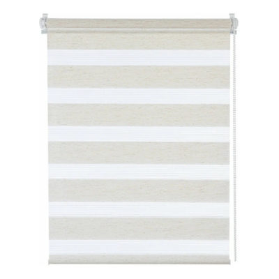 ШТОРА РУЛОННАЯ ДЕНЬ/НОЧЬ "БЕЙС ЭКО-БЕЖЕВЫЙ" 120*160 СМ (МИНИРОЛЛ)