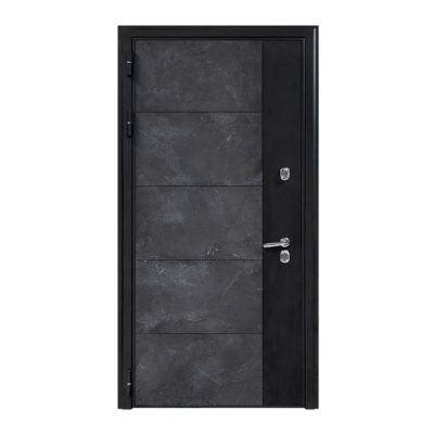 Дверь ЛЕВАЯ 860*2050 ДК-15 Термо муар черный Силк сноу