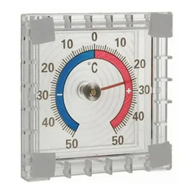 Термометр оконный прозрачный квадрат