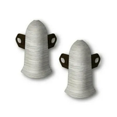 Угол наружный с крепежом д/плинтуса 55 мм "Идеал Классик" Ясень серый 253