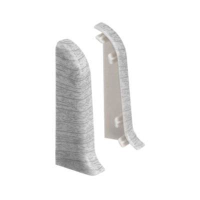 Торцевые (пара) для плинтуса 55 мм "Идеал классик" Ясань серый 253