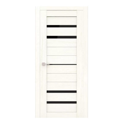 Дверь 80*200 ЭКО Deluxe 304 черное стекло лакобель перламутр светлый