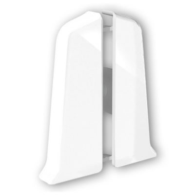 Торцевые (пара) д/плинтуса 85 мм Деконика Белый Глянец 001Г