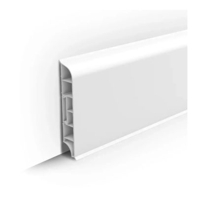 Накладки для плинтуса прямоугольного 80мм Идеал Дюра Белый 001
