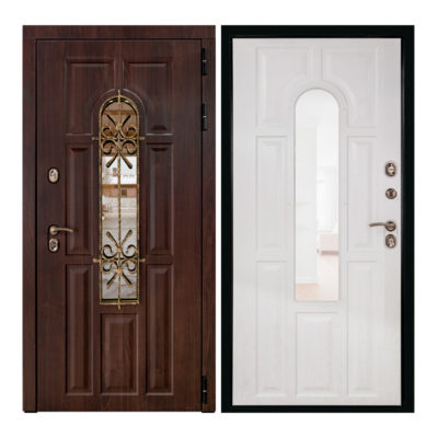 Дверь 860 ПРАВАЯ Лион Термо М Шагрень чёрная/Алмон