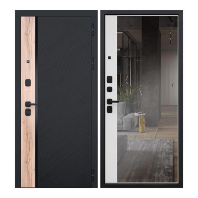 Дверь ПРАВАЯ 860 ФРЕГАТ с зеркалом Белый матовый