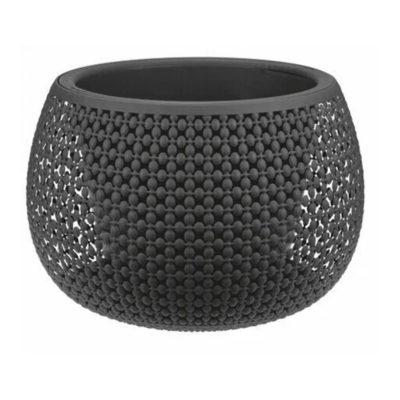 Горшок для цветов 4 л со вставкой графит Пирула