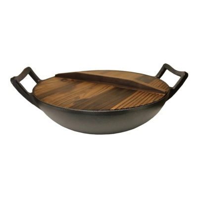 Казан с деревянной крышкой 30см 4