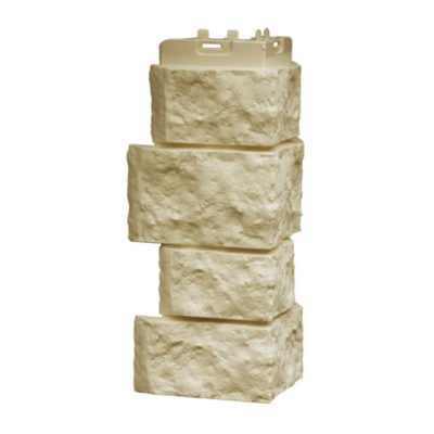 Угол фасадной панели наружный Дикий камень Песочный