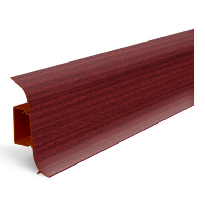 Плинтус СК Красное дерево с кабель каналом и мягким краем