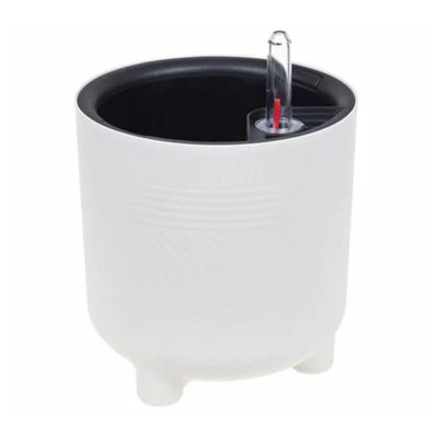 Кашпо ШЭНК 150мм 2л с вставкой и автополивом Белый ротанг