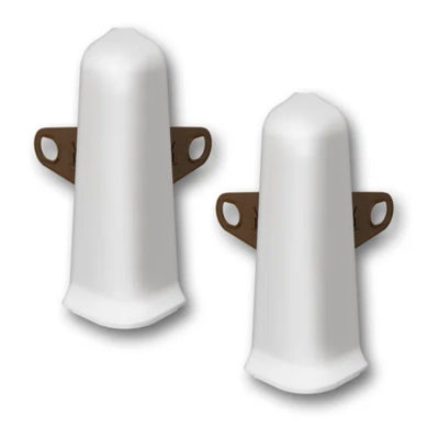 Угол наружный с крепежом д/плинтуса 85 мм Деконика светло-серый 002