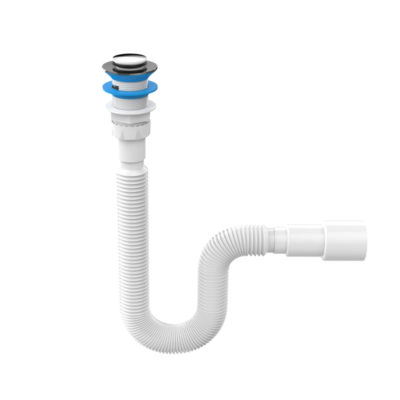 GCC120-0 Сифон 1 1/2"*40/50 гофрированный с мех-ом клик-клак (макс.длина-750мм)