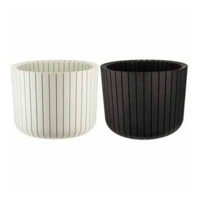 Горшок д/цветов пластик 29 л белый ротанг Шато