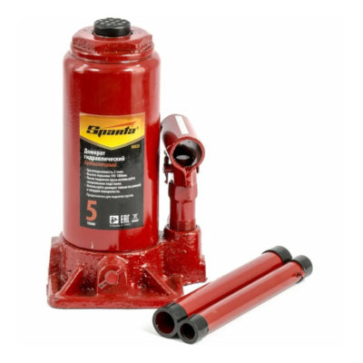 Домкрат гидравлический бутылочный 5т. подъем 195-380 мм