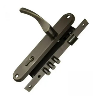 Замок врезной цилиндр.БРОНЗА с защелкой в к-те с ручкой KIT P90 4585/3 CRONA