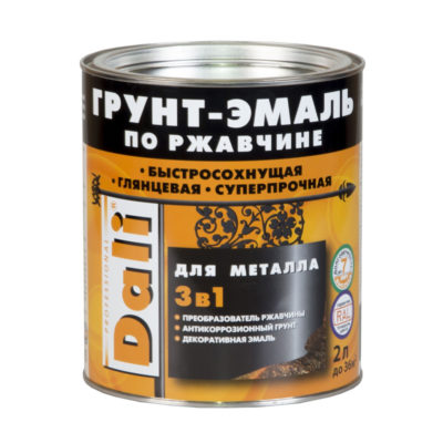 Грунт-эмаль по ржавчине Dali 3в1 Коричневая (RAL 8017) 10л