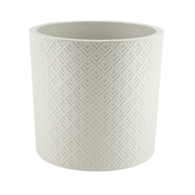 Горшок для цветов 24 л с вставкой белый ротанг