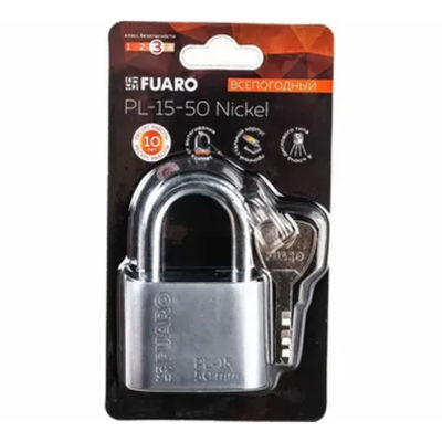 Замок навесной PL-15-60 Ni диск. 4 кл.
