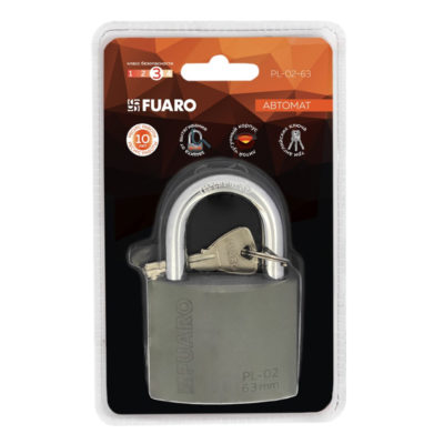 ЗАМОК НАВЕСНОЙ PL-02-63 АНГЛ. 3КЛ.