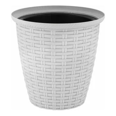 Кашпо 12 л белый ротанг Флориан