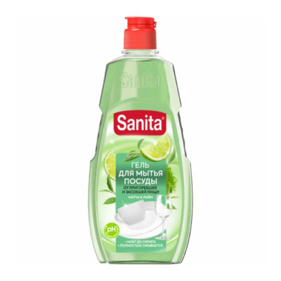 Средство для мытья посуды Матча+лайм Санита 450 мл