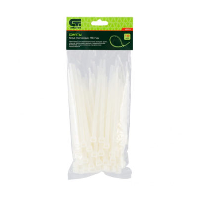 Хомуты 150*7 мм пластиковые белые 100 шт.//Сибртех