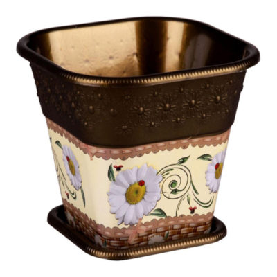 ГОРШОК-КАШПО ДЛЯ ЦВЕТОВ КВАДРАТ."ПЛЕТЕНИЕ" 3Л. М3674