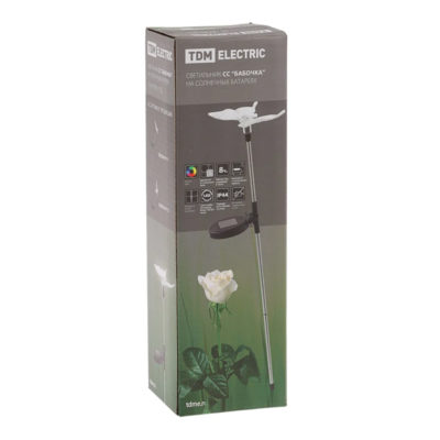 Светильник на солнечных батареях "Бабочка" сталь