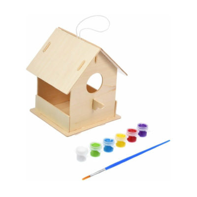 Кормушка д/птиц сборная с красками и кисточкой