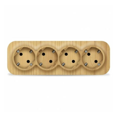 Розетка 4ОП с/з сосна IONICH UNIVersal (10/200)