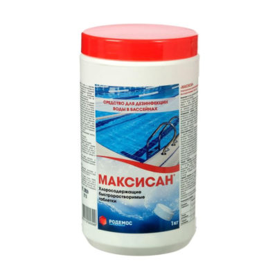 Средство д/дезинфекции воды МАКСИСАН 1кг! хлорные табл.
