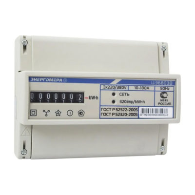 Счетчик ЦЭ-6803В 3ф 10-100А 230Вт 1 класс точн. 1 тариф. на ДИН-рейку